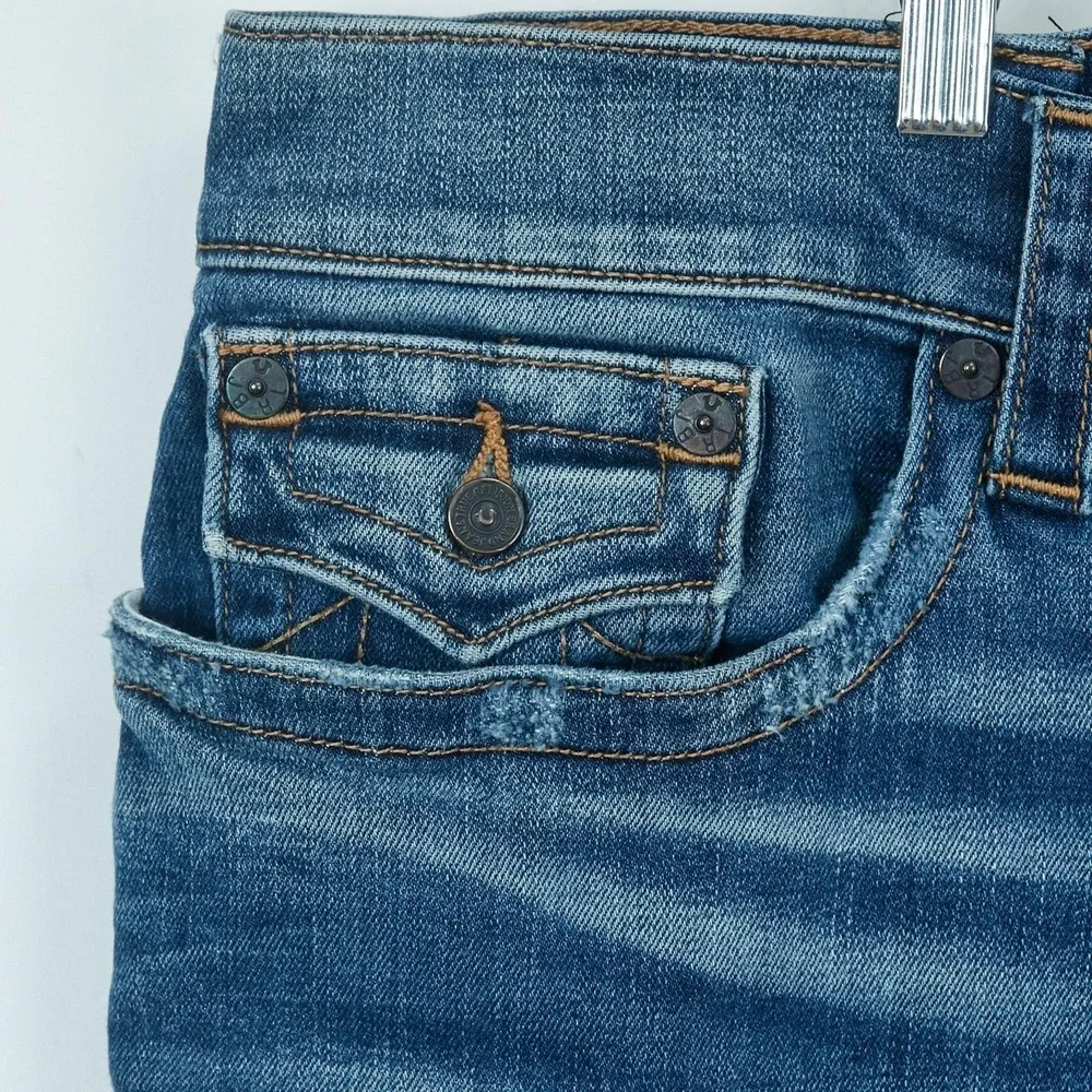 True Religion Jeans Mens 44 Fits 42X32 Ricky Relaxed Straight Flap Pocket Denim